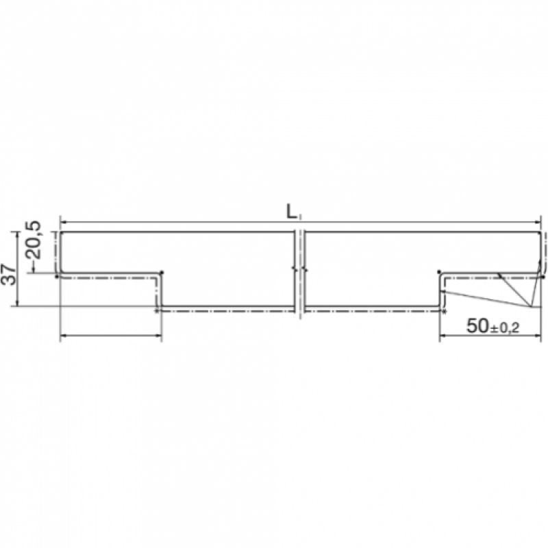 Alu-Griffleiste Typ J, Edelstahl-Optik, Länge: 145 mm